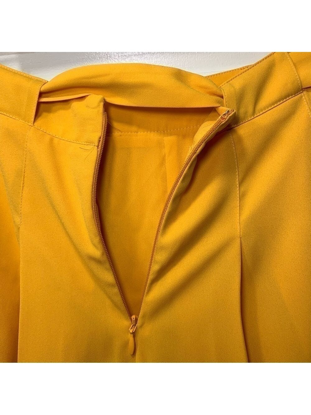 Aritzia Sunday Best Orange Tailored Pleaded Shorts Tie Waist Side Pockets Sz 2 - Picture 6 of 11